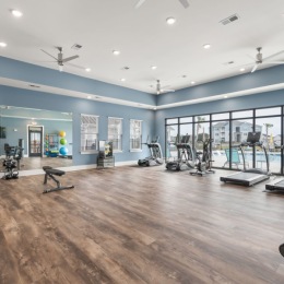 open and well lit fitness center