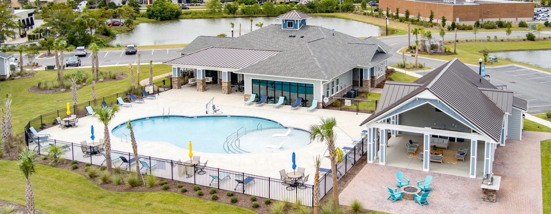 a swimming pool and a building